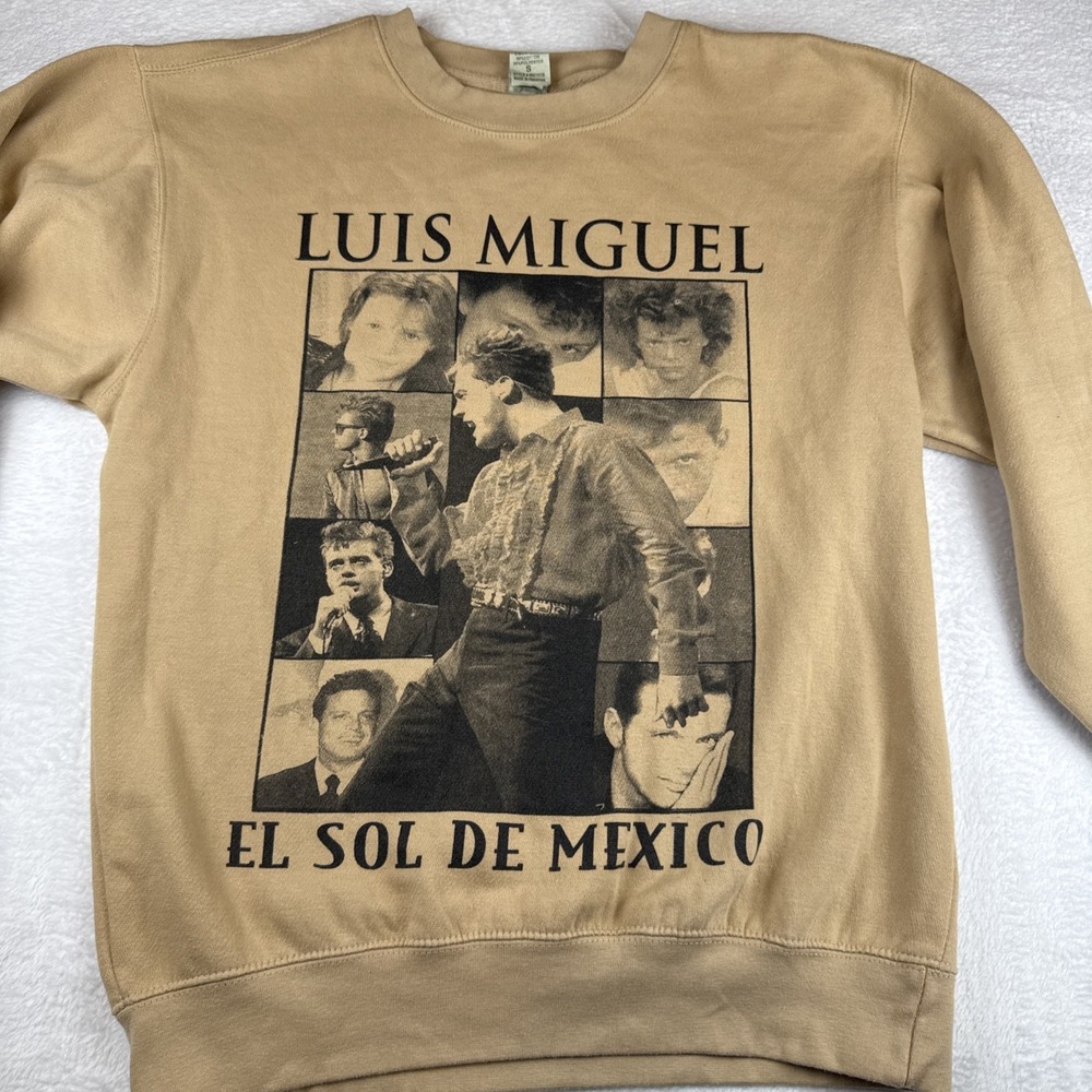 Luis Miguel El Sol De Mexico 2024 Tour Beige Sweatshirt Men's Small